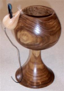 Laburnam vase with mouse by Bill Burden